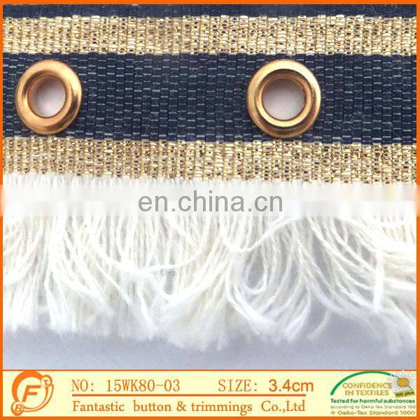 fashion nice fringe with metal ring for clothes