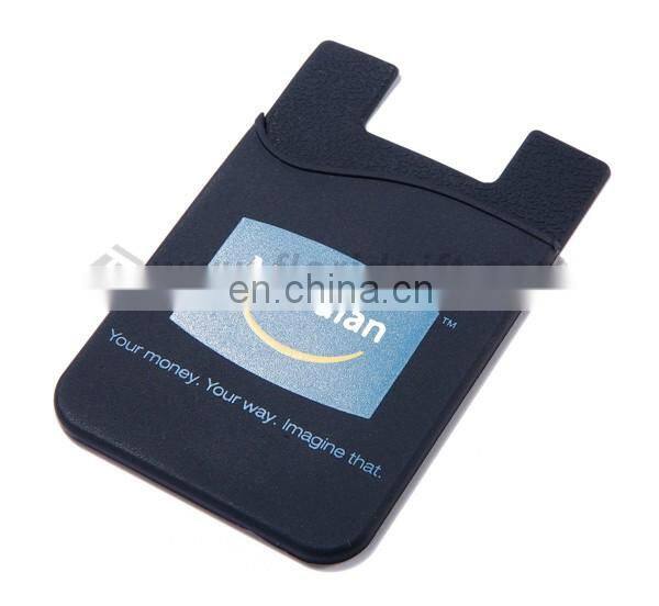 Customized printing silicone smart card wallet 3m sticky