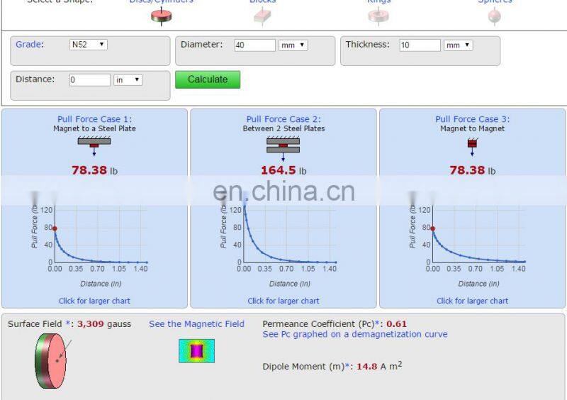 N52 neodymium magnet 40mm magnet