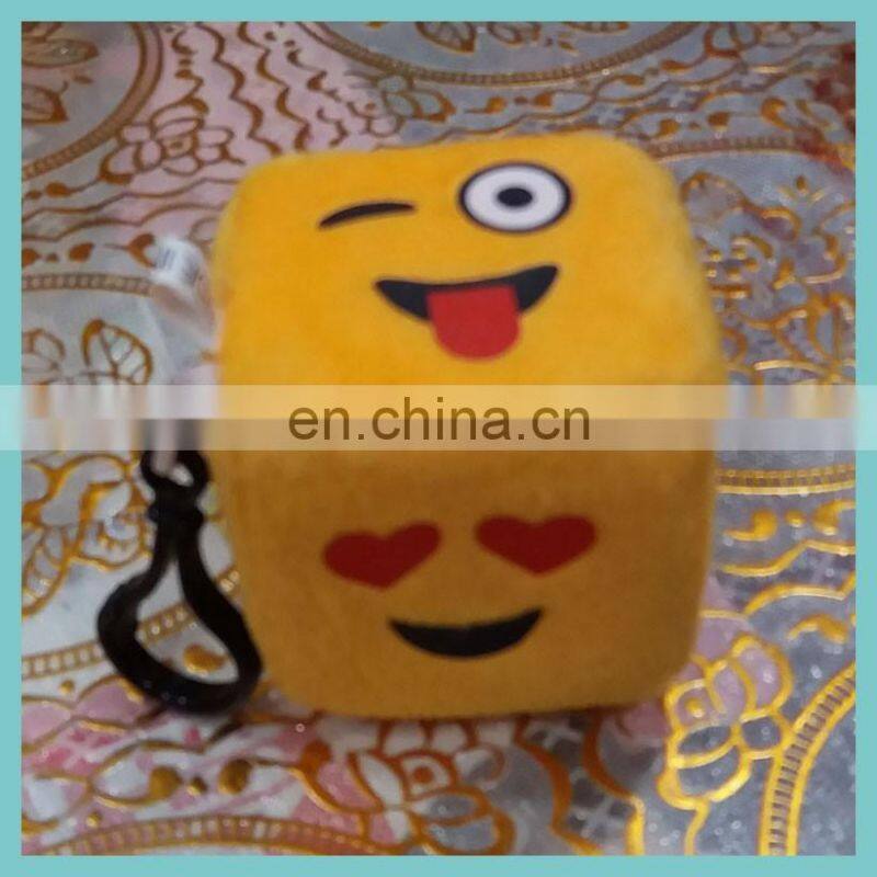 6cm plush emoji dice keychain