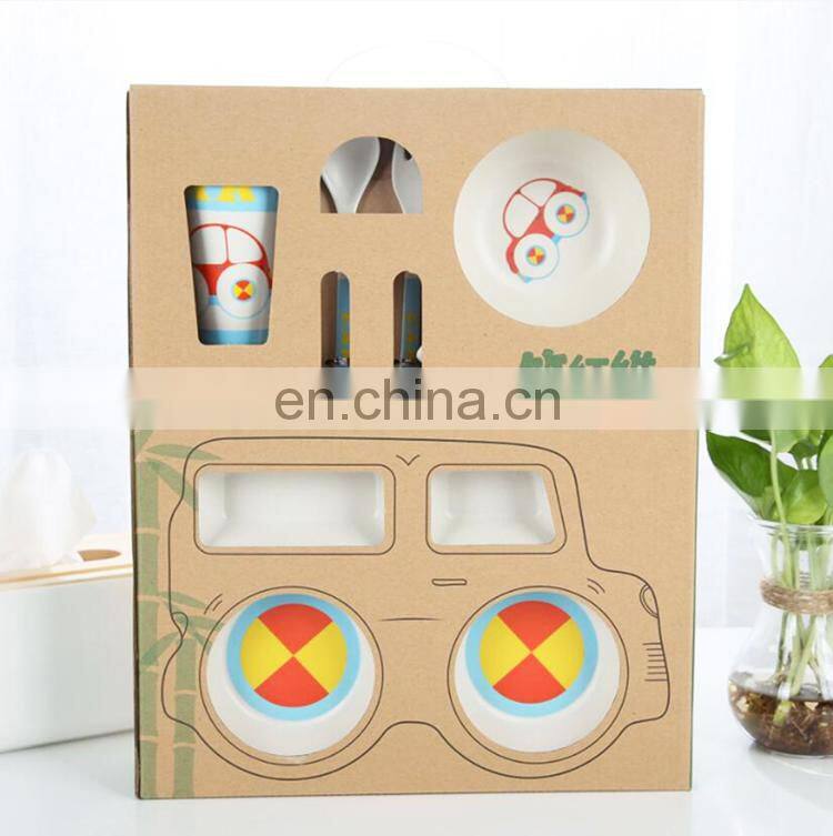 ECO Friendly BPA Free Kid Dinnerware Sets Bamboo Fibre Tableware