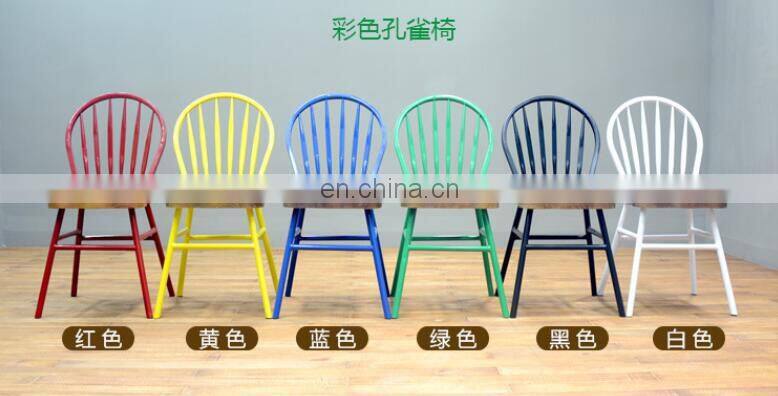 Vintage dessert shop chair hotel real wood soft cushion leisure chair office cafe milk tea shop chair