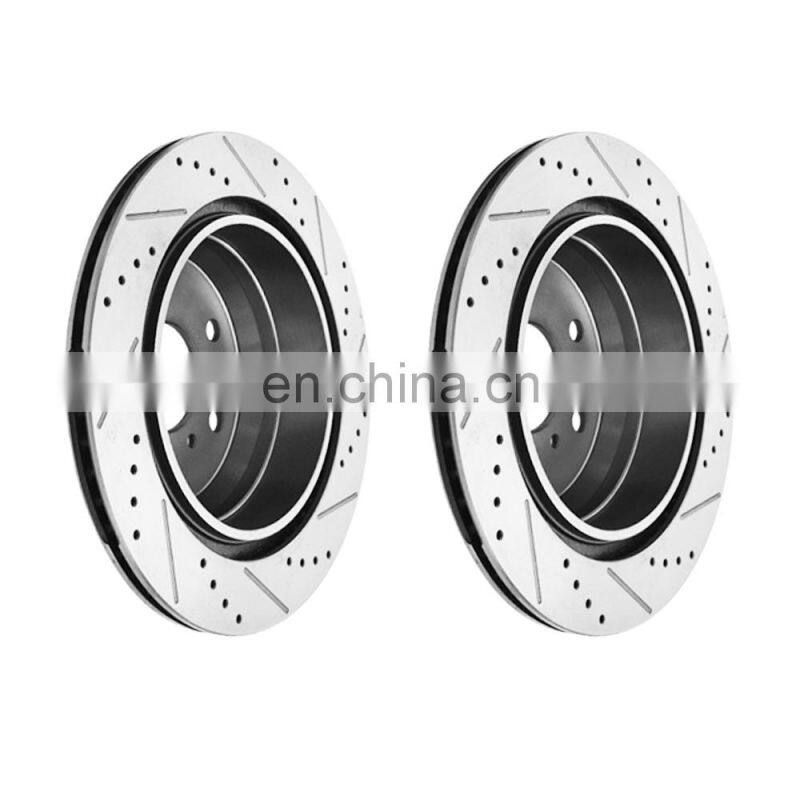 Front+Rear Drill Slot Brake Rotors FIT For Escalade Chevy Silverado Tahoe Sierra 15792634