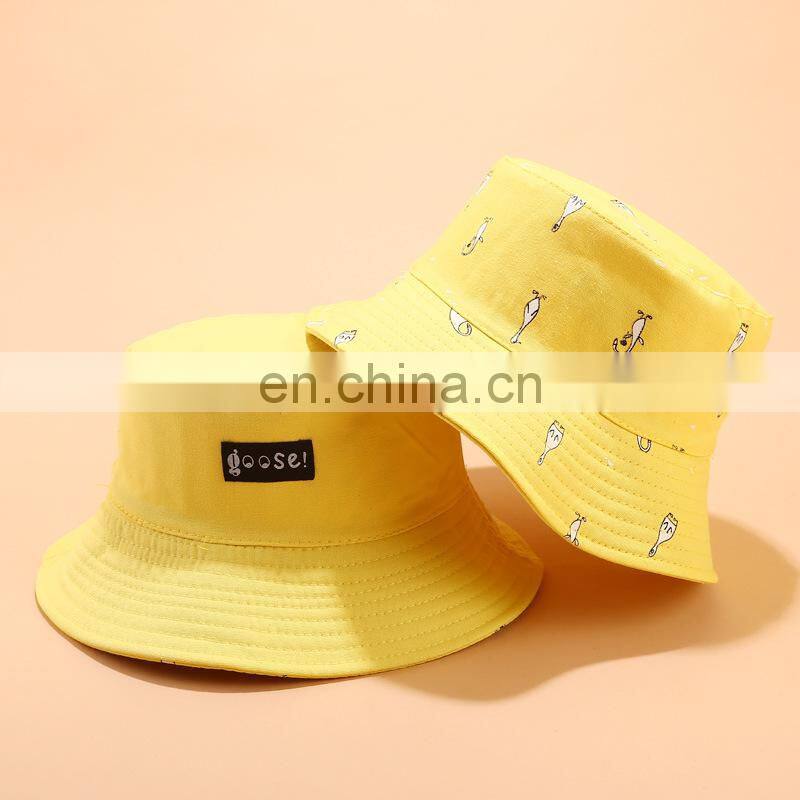 fishing cap Cartoon print hats Women bucket Hat out Cold sunscreen fisherman hats Hip hop casual caps