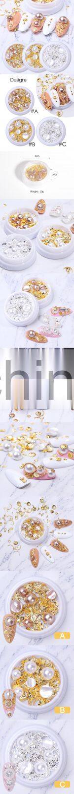 Mix Gold Copper Nail Rivet Rhinestones For Nail 3d Nail Art Decoration Manicure