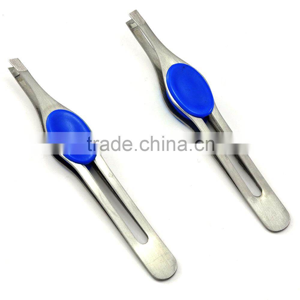 2015 hotsale stainless steel clip and steel eyebrow tweezer