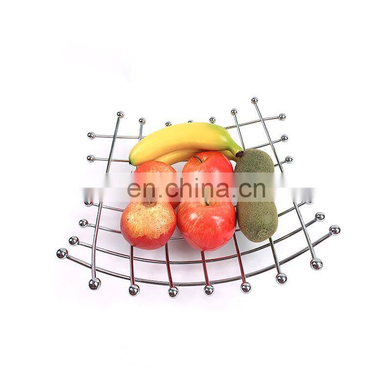 kitchen storage collapsible fruit bowl basket stand metal bamboo iron decorative vegetable fruit basket for gift