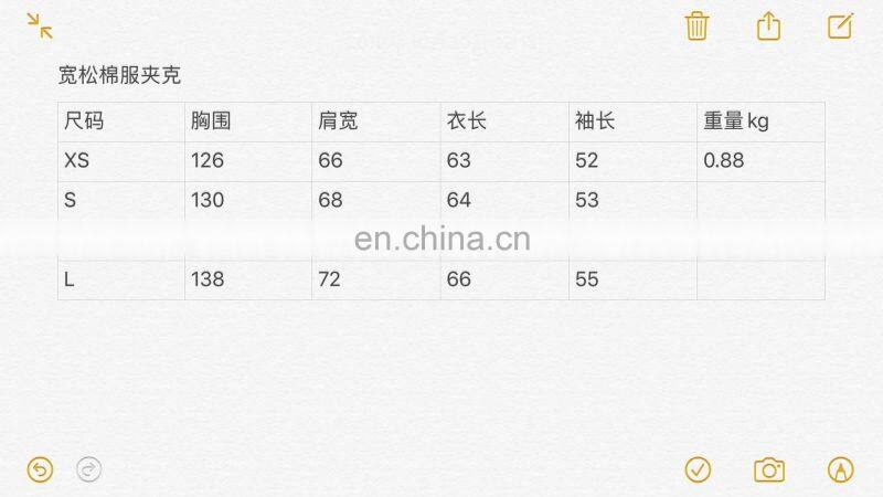 2021 autumn and winter new lazy wind thickened loose cotton jacket trend women's cotton-padded jacket bread jacket