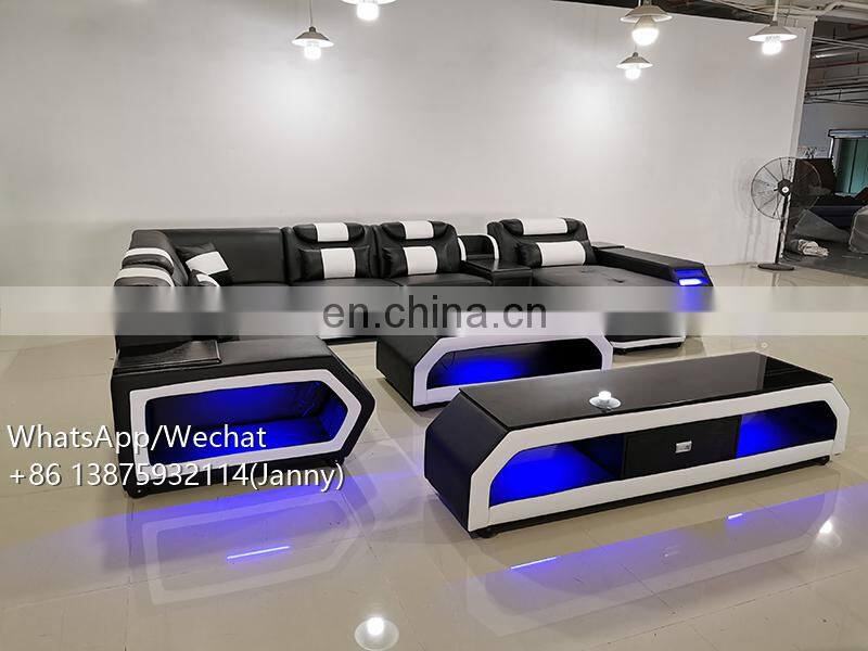 modern Italian design living room furniture living room sofa set white genuine leather sofas