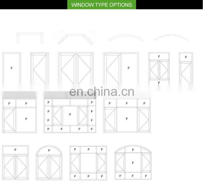 Europe standard sizes double panels with internal blinds casement window, soundproof double glass windows