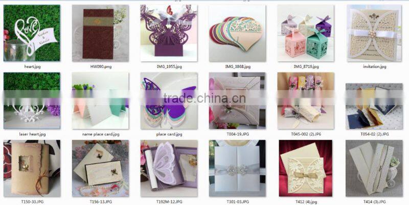 Wholesale Fancy Gold Laser Cut Wedding Anniversary Card to Print