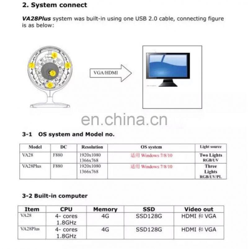 Top sale Salon equipment skin analyzer magnifier /uv flash light skin analyzer spa /skin analyzer hi mirror