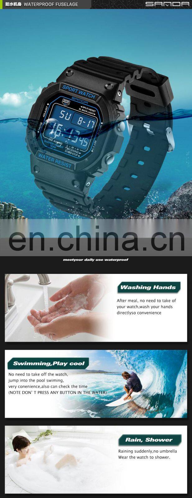 Sanda 329 Men's Sports Chronograph Calendar Fashionable Watch Waterproof Cheap Digital Watches For Mens
