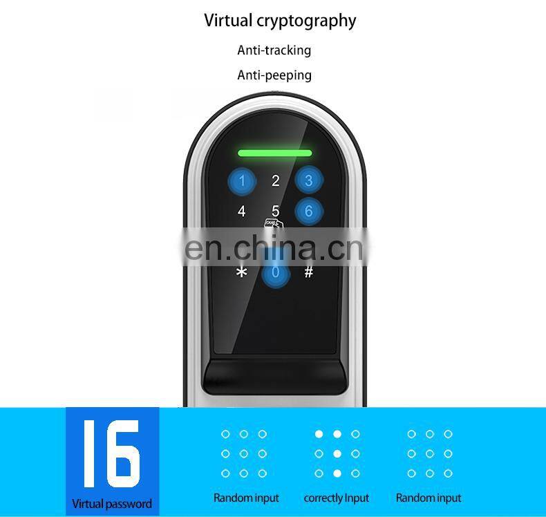 Top ranking product Keyless Entry Door Lock Smart tt Door Lock Passcode Wifi Card Key For Office Home Apartment