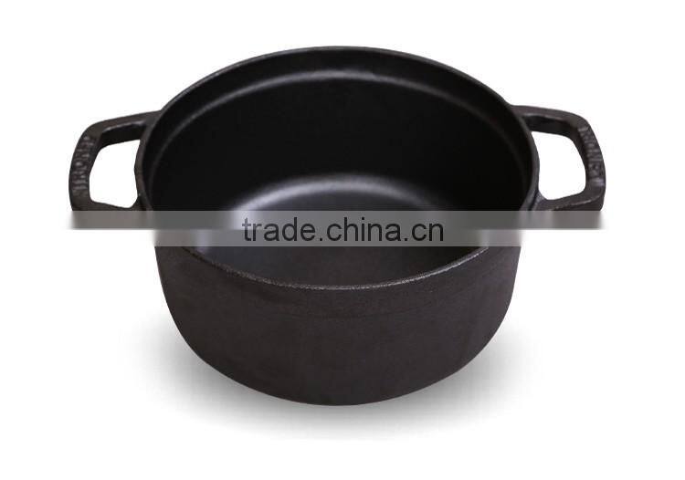 Round cast iron pre-seasoned pot non-stick cast iron cookware set