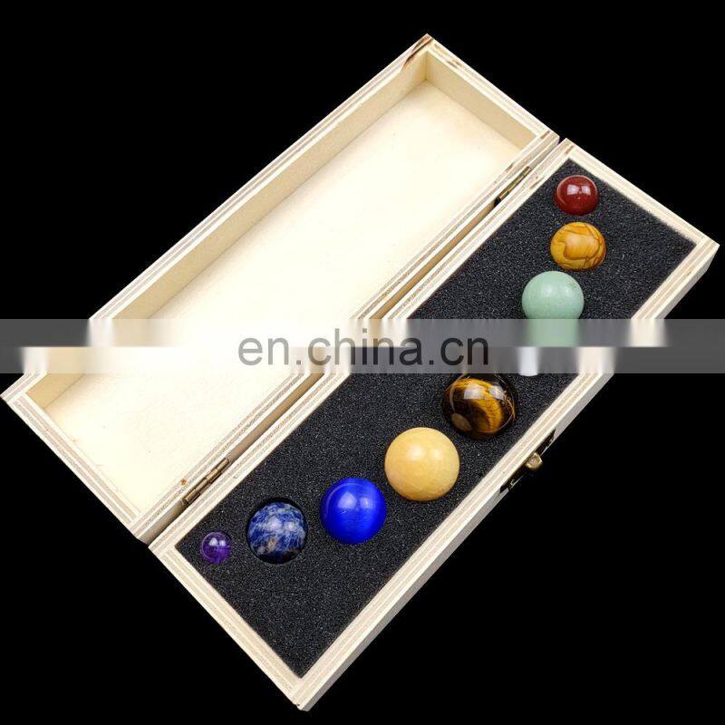 Semi-Precious Stone Crafts Gift Set Semi Precious Stones Crystal Ball Sphere Planet Stone Set Gift Box