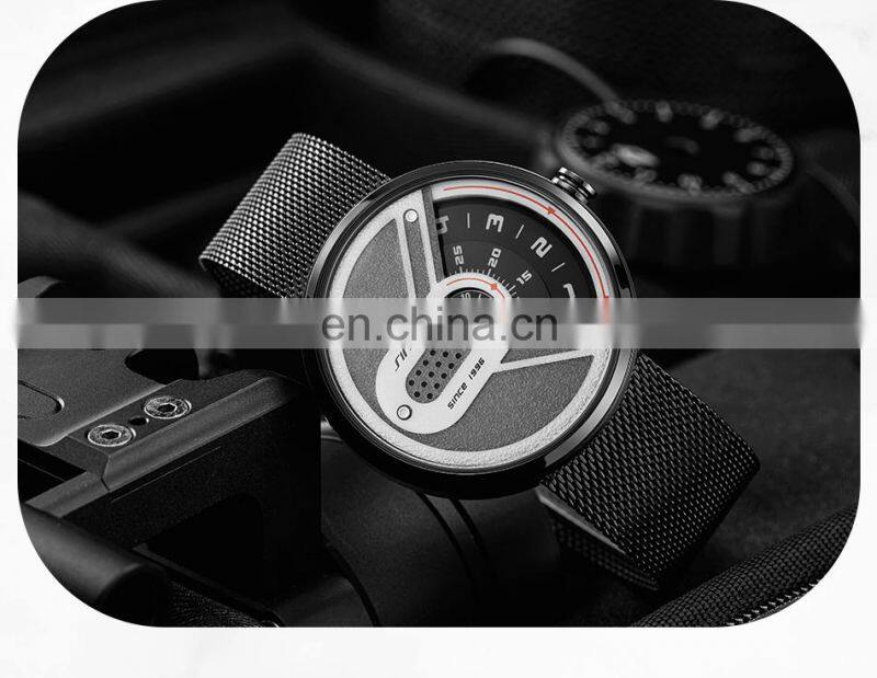 SINOBI S9831G Custom Your Brand Logo Man Wristwatch Rotating Dial Male Watch Creative Design Man Sports Watch