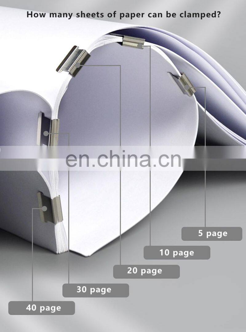 Deli Push Clamp Binder Stationery Clips Stapler Multifunction Paper Storage Artifact School Office Supplies Metal Clip Holder