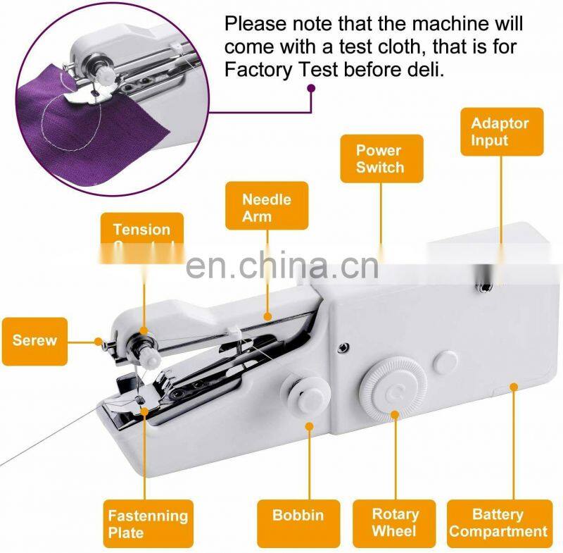 Mini Portable Handheld Cordless Sewing Machine Hand Held Stitch Home Clothes