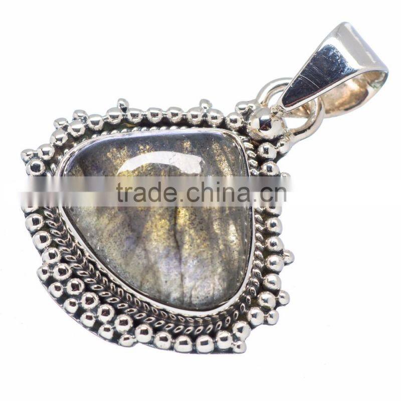 925 SOLID STERLING FINE SILVER LABRADORITE PENDANT