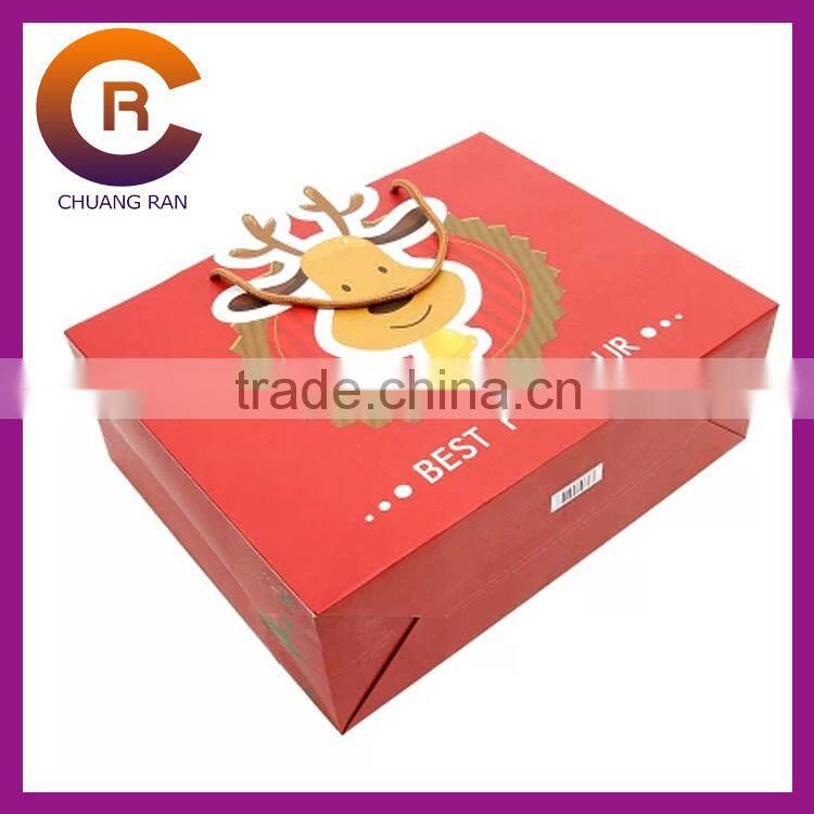 Red lovely deer good quality custom cheap christmas gift bags