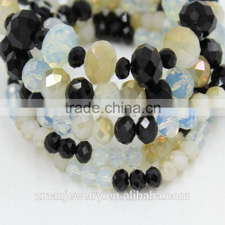 Multi Strand Colorful Glass Beads Fashion Beaded Bracelet