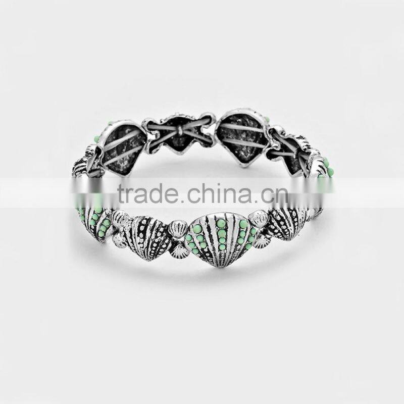 New Design Sea Life Jewley Shell Charm Stretch Bracelet