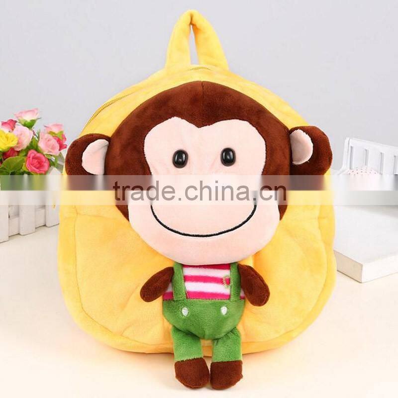 New cartoon monkey backpack animal soft cute small bags plush doll kids school bag baby bags