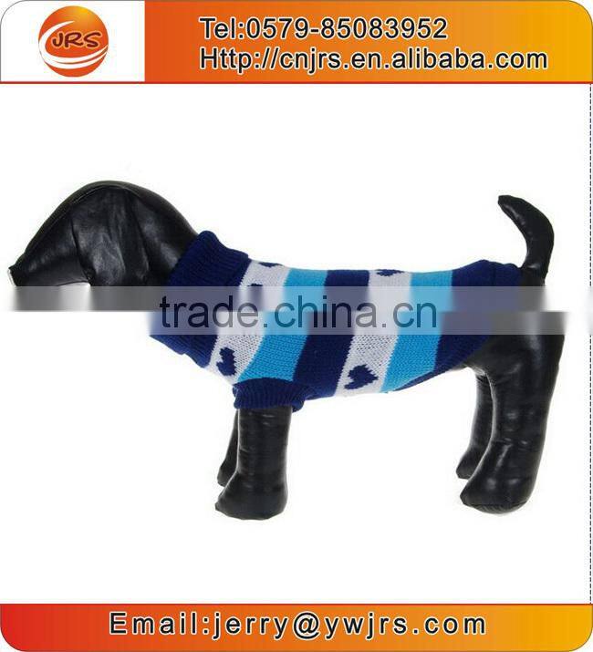 knitted heart logo ribbed turtleneck pet dog sweater