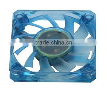 60mm Blue Transparent Computer Cooling Fan with LED Light