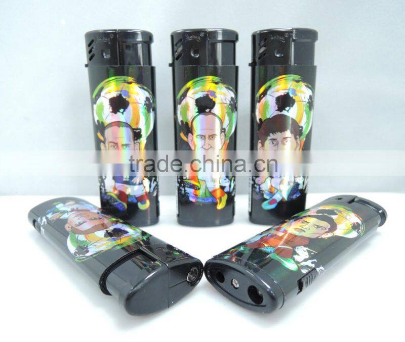 big electronic windproof cigarette lighter wrap custom picture led projection lighter