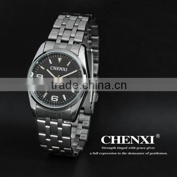 Guangzhou watch market Quartz wrist watch water resistant cheapest stainnless steel watch 006AMD