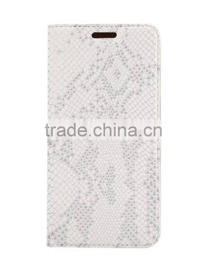 Premium PU Leather Snake Skin Pattern Card Pockets Case with Magnetic Flip Stand for Samsung S7 Edge, 5.5 inch