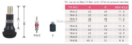Kurz schlauchlosen Reifen Ventilschafte TR413 Lkw-Ersatz Car Rubber Ningbo Manufacturer