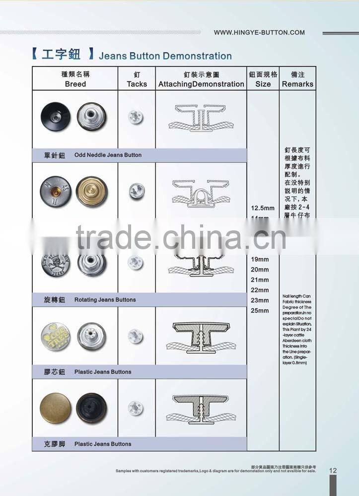 Sedex Audited Factory 2 Pillar metal Jeans Tack button