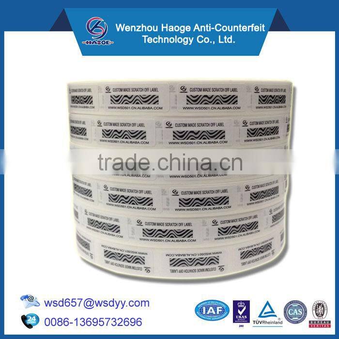 Scratch off feature anti-theft label,anti-fake label