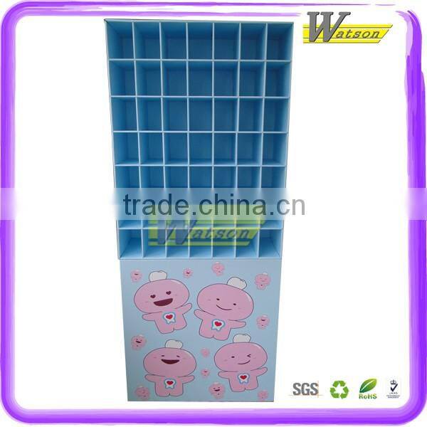 Strong structure custom cardboard compartment display rack for babies' bottles retail