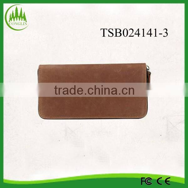 hot sale vintage luxury mens clutch bag cow hide full grain leather long wallets