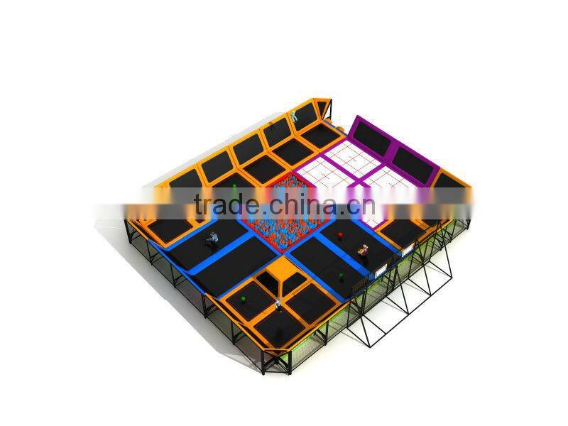 Super Fun EU Standard Kids Indoor Bungee Jumping Trampoline for Amusement Park