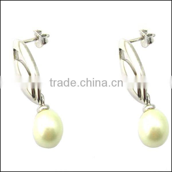 big pearl silver jewelry earring