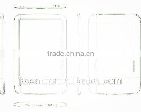 Hot seller! 6 inch e ink ebook with wifi support 802.11b/g touch screen 4Gmemory built-in made in china