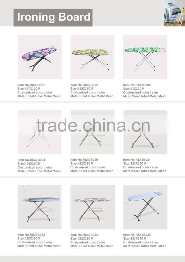 Height Adjustable With Antenna And Shelf Metal Mesh Ironing Board
