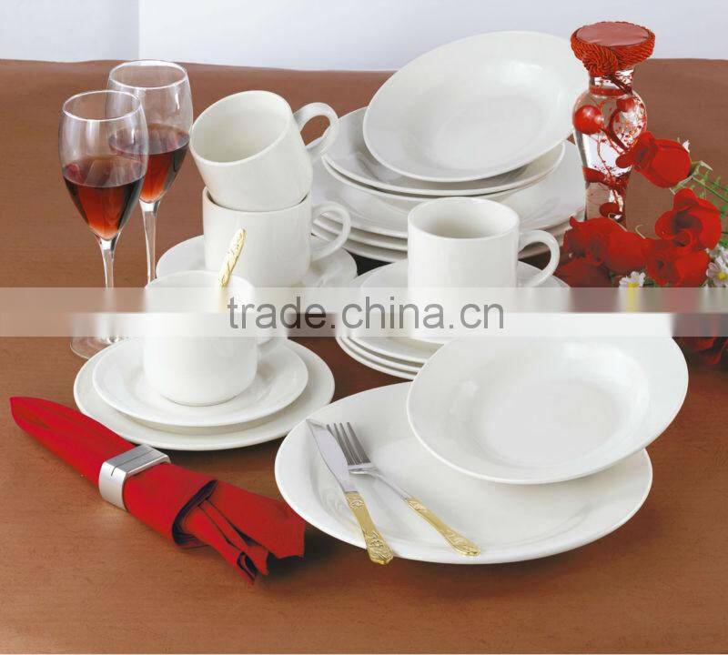 20pcs white body bone china dinner set