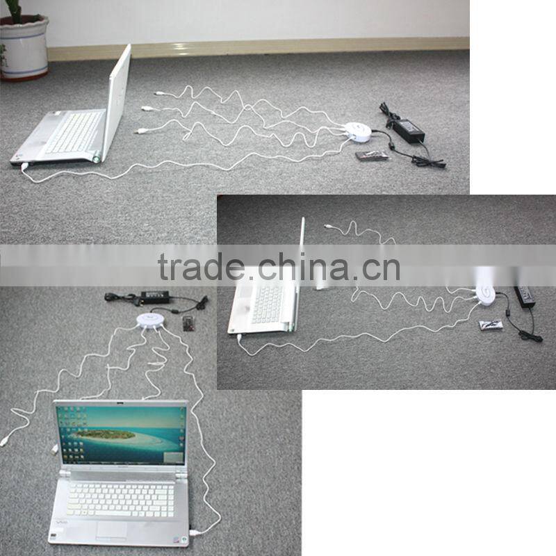 High quality multiple ports alarm 4 port usb hub tablet holder