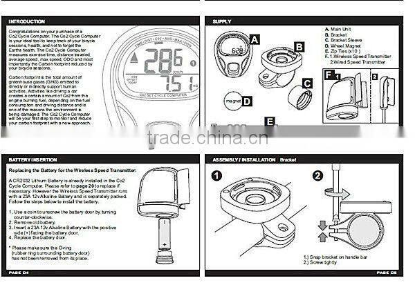 Waterproof bike computer with speedometer