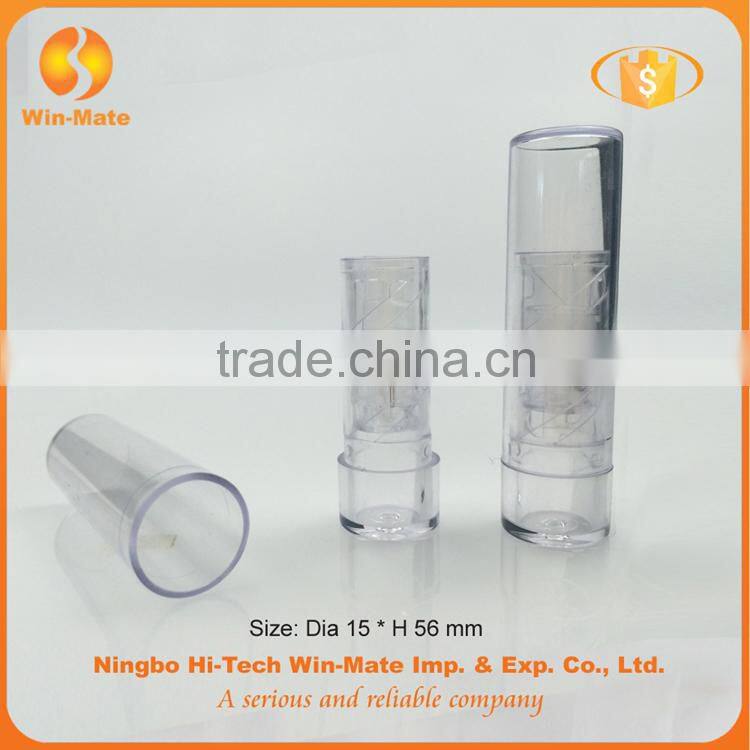 Luxury round shape plastic transparent lipstick container