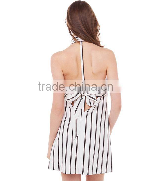 New arrival Stock supply halterneck Backless sexy fashion women dress with latest design