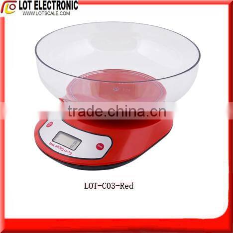 Digital Kitchen Scale LOT-C03 Red