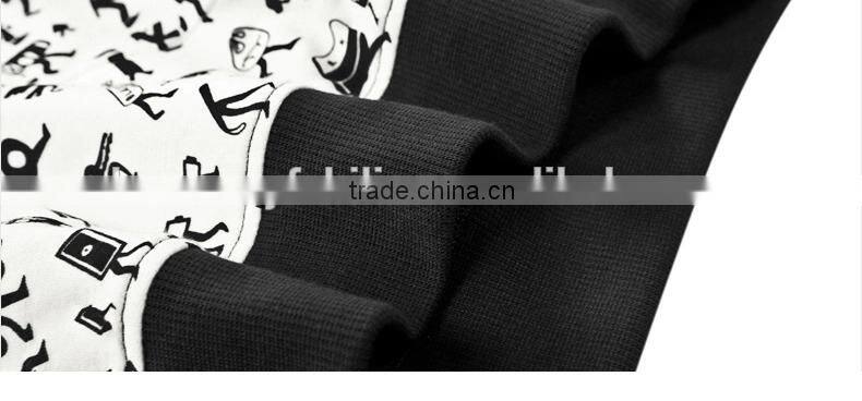 Spring 2015 girl's stylish cartoon printing loose long sleeve short models european sweater