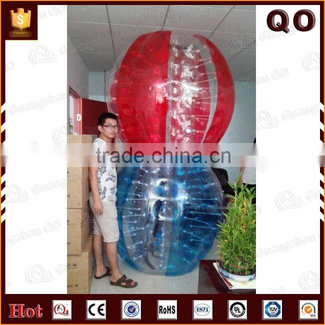 Top quality outdoor games soccer ball inflatable bumper ball for adults